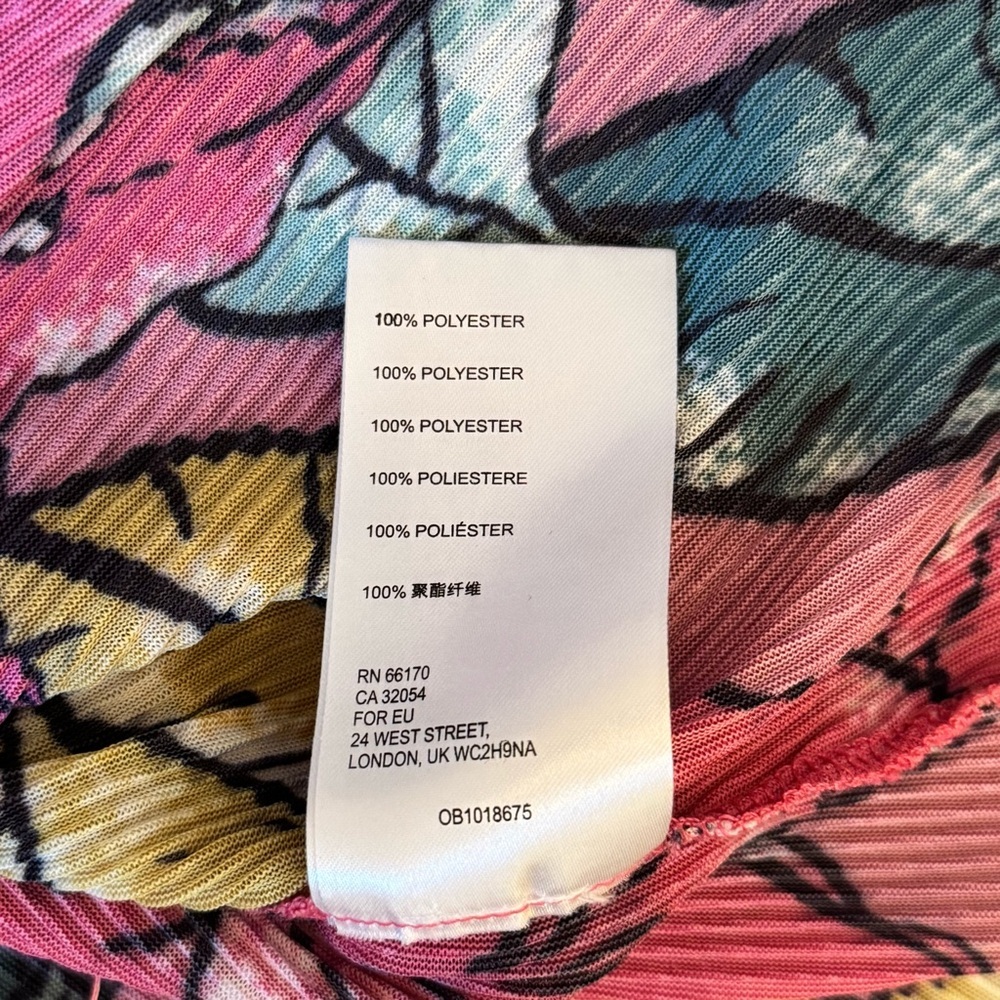 Anthropologie Maeve Women’s Floral Pleated Accordian Sheer Tank Top Size Large - Picture 8 of 11